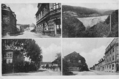 Pohlednice Chudeřína a Hamru z roku 1959. Vlevo nahoře, pohled do dnešní ulice Husovy. Vpravo dole, pohled do Chudeřínské ulice od Bílého sloupu.